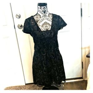 Badgley Mischka Black Sequin Plunging Romper